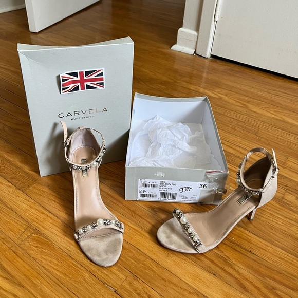 🇬🇧 Stunning Kurt Geiger Pearl & Crystal Strappy Sandal - Picture 2 of 8